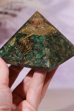 Green Aventurine Orgone Pyramids 6.5cm - Tali & Loz Crystals