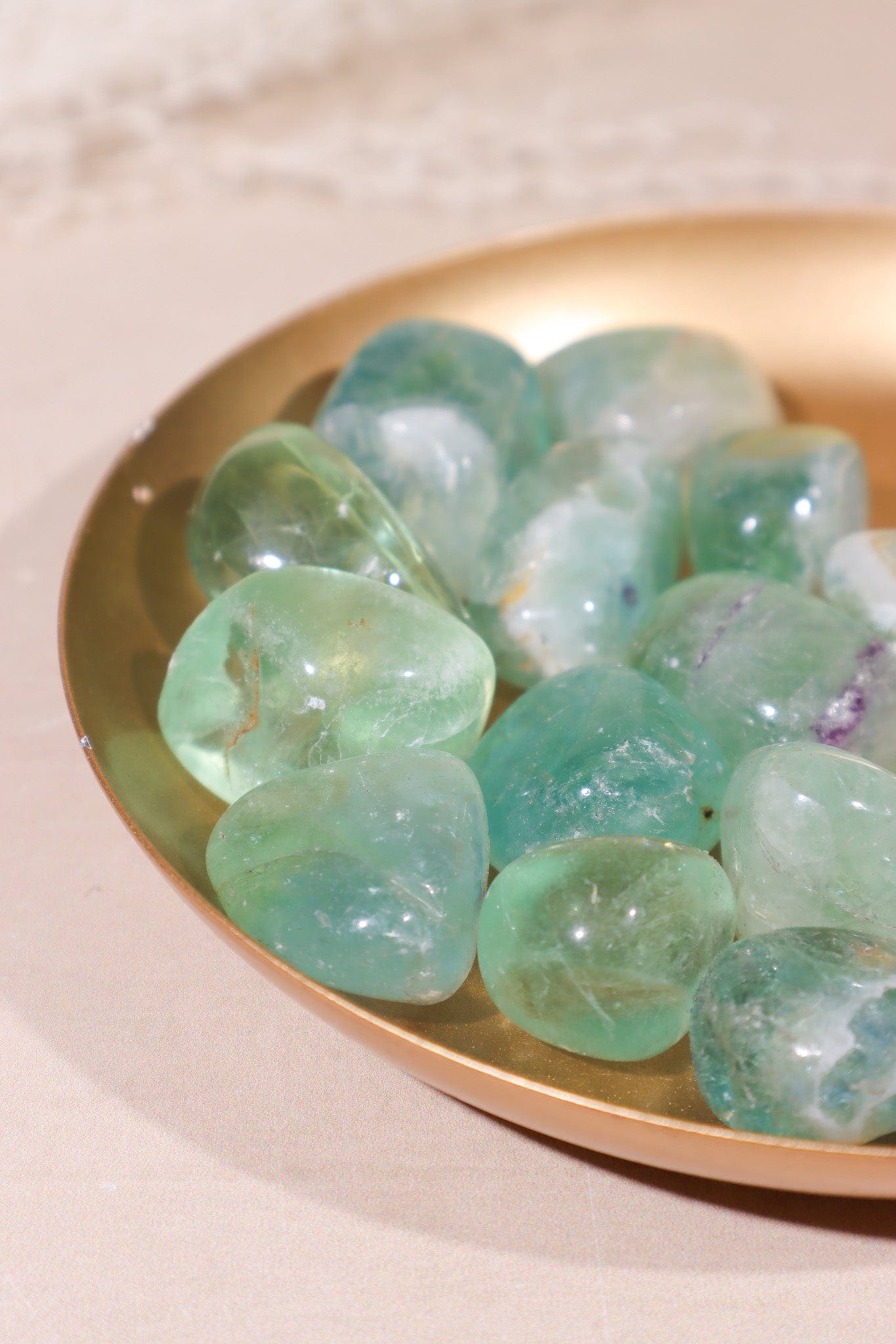 Green Fluorite Tumblestones 20-30mm - Tali & Loz Crystals