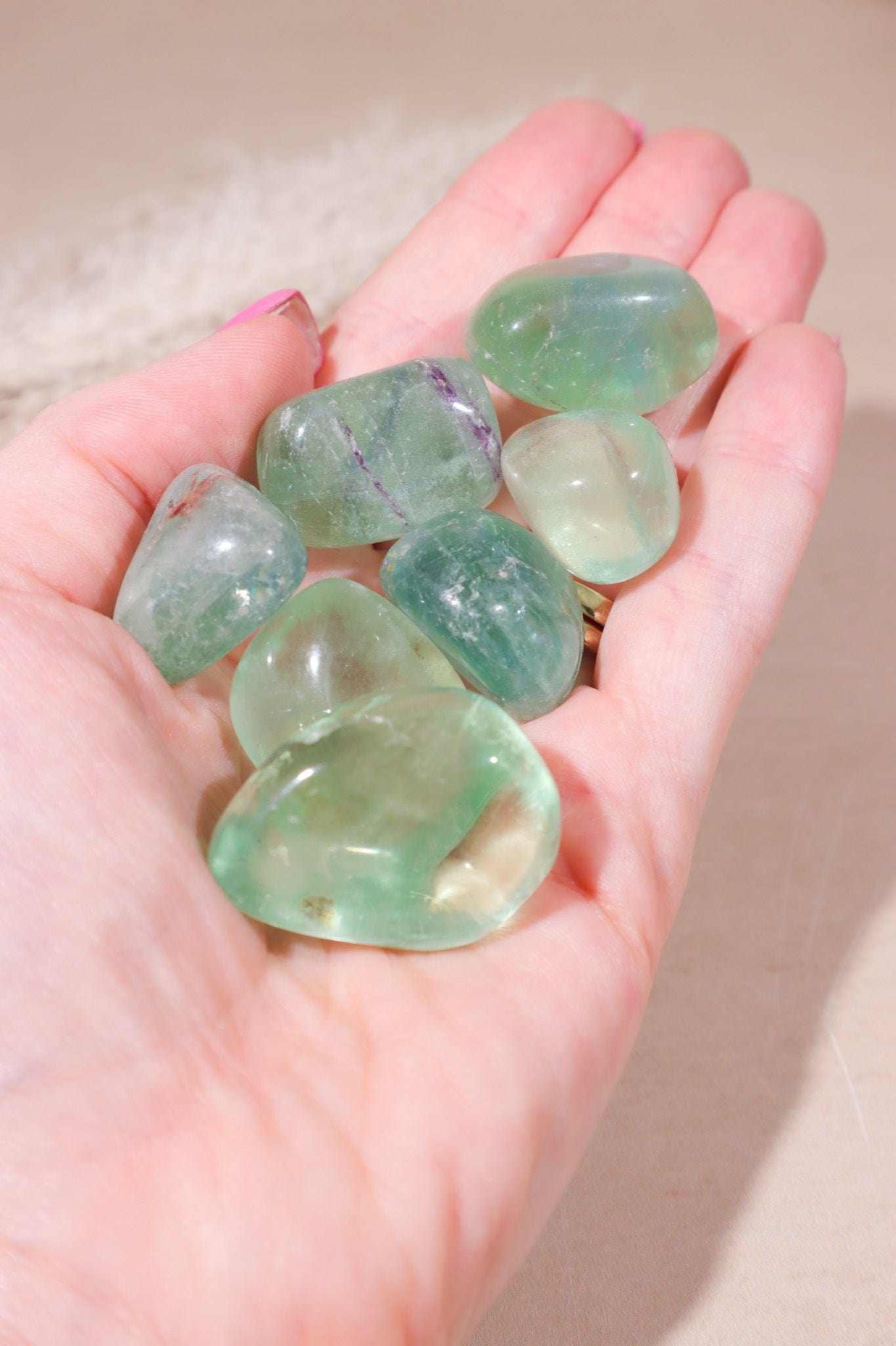 Green Fluorite Tumblestones 20-30mm - Tali & Loz Crystals