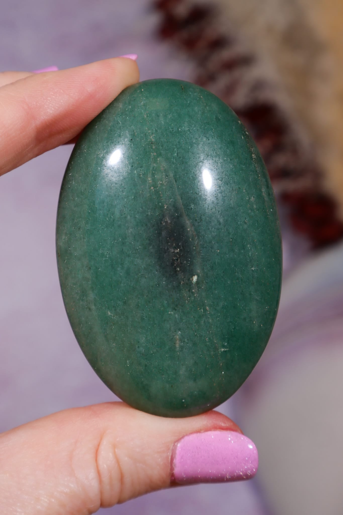 Green Fuchsite Palmstones | 6cm | India Palmstones Tali & Loz Crystals