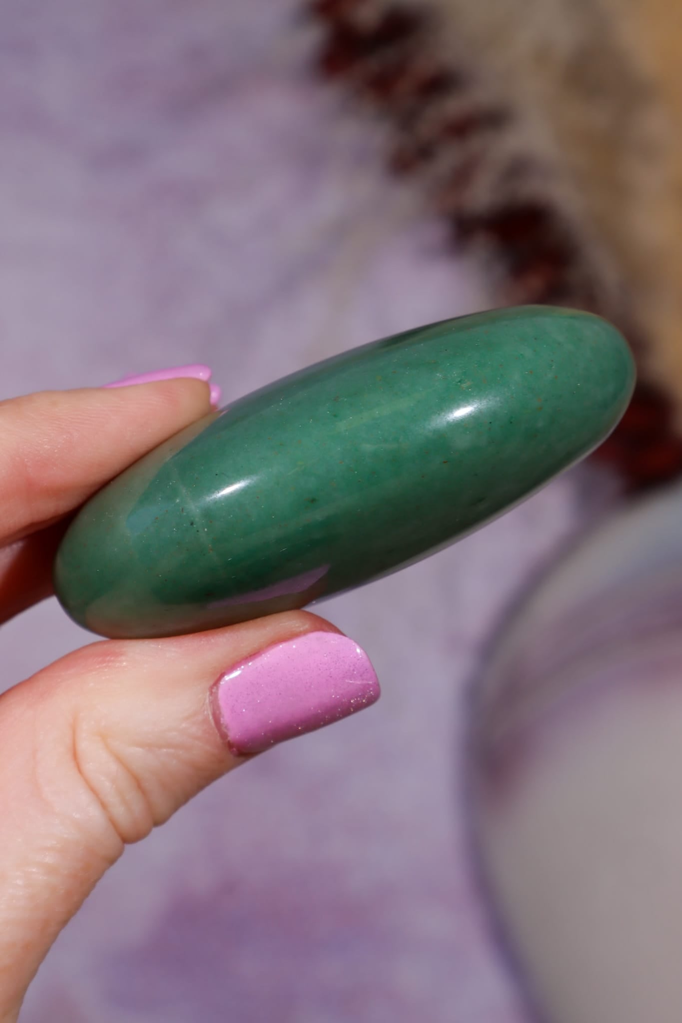 Green Fuchsite Palmstones | 6cm | India Palmstones Tali & Loz Crystals