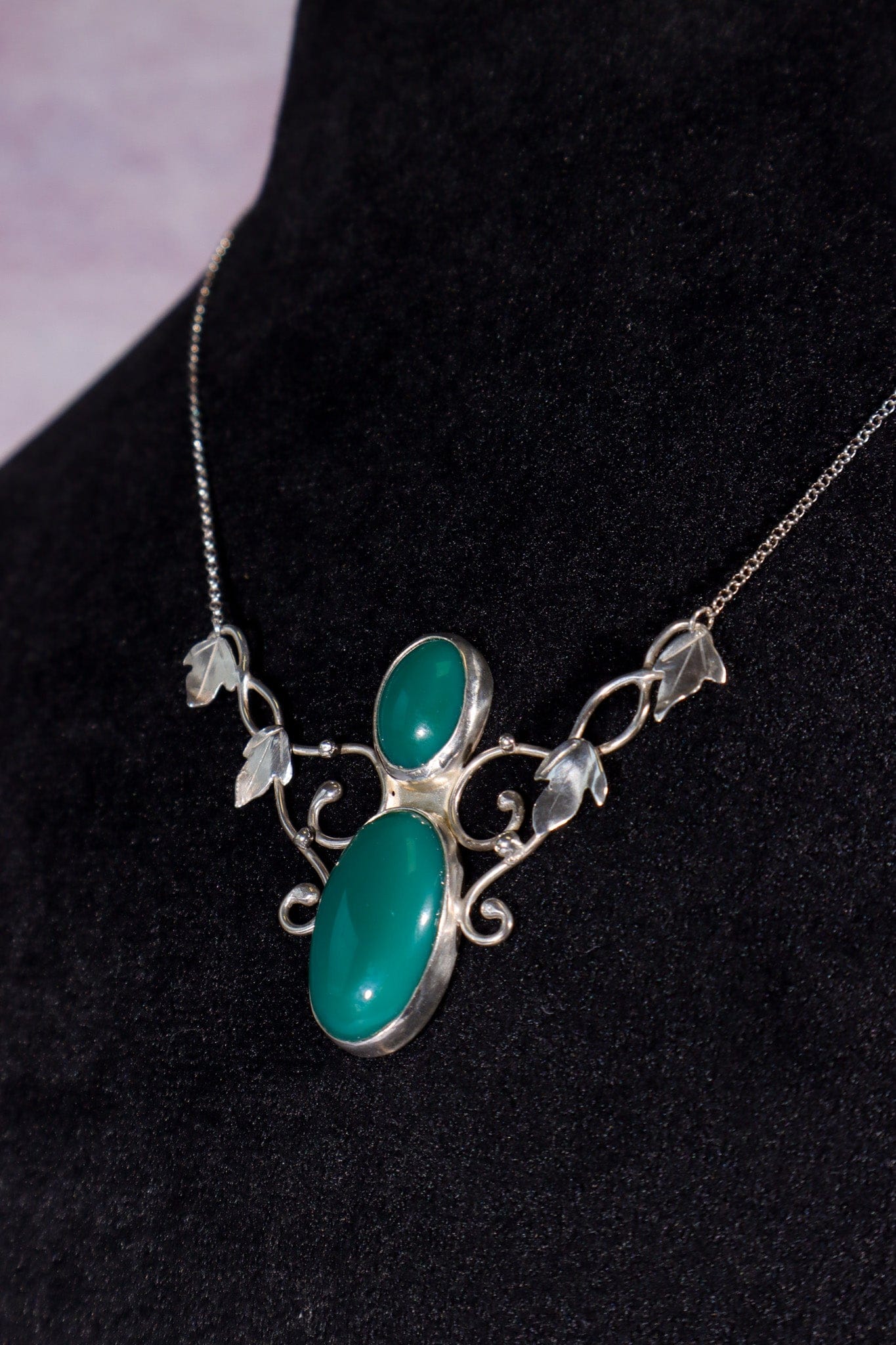Green Onyx Necklace 925 Silver | Handmade UK Jewellery – Tali Green Onyx Necklace 925 Silver | Handmade UK Jewellery – Tali