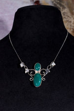 Green Onyx Necklace 925 Silver, Handmade in the UK, MG Silver Jewellery Tali & Loz Crystals