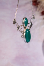 Green Onyx Necklace 925 Silver, Handmade in the UK, MG Silver Jewellery Tali & Loz Crystals