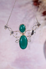 Green Onyx Necklace 925 Silver, Handmade in the UK, MG Silver Jewellery Tali & Loz Crystals