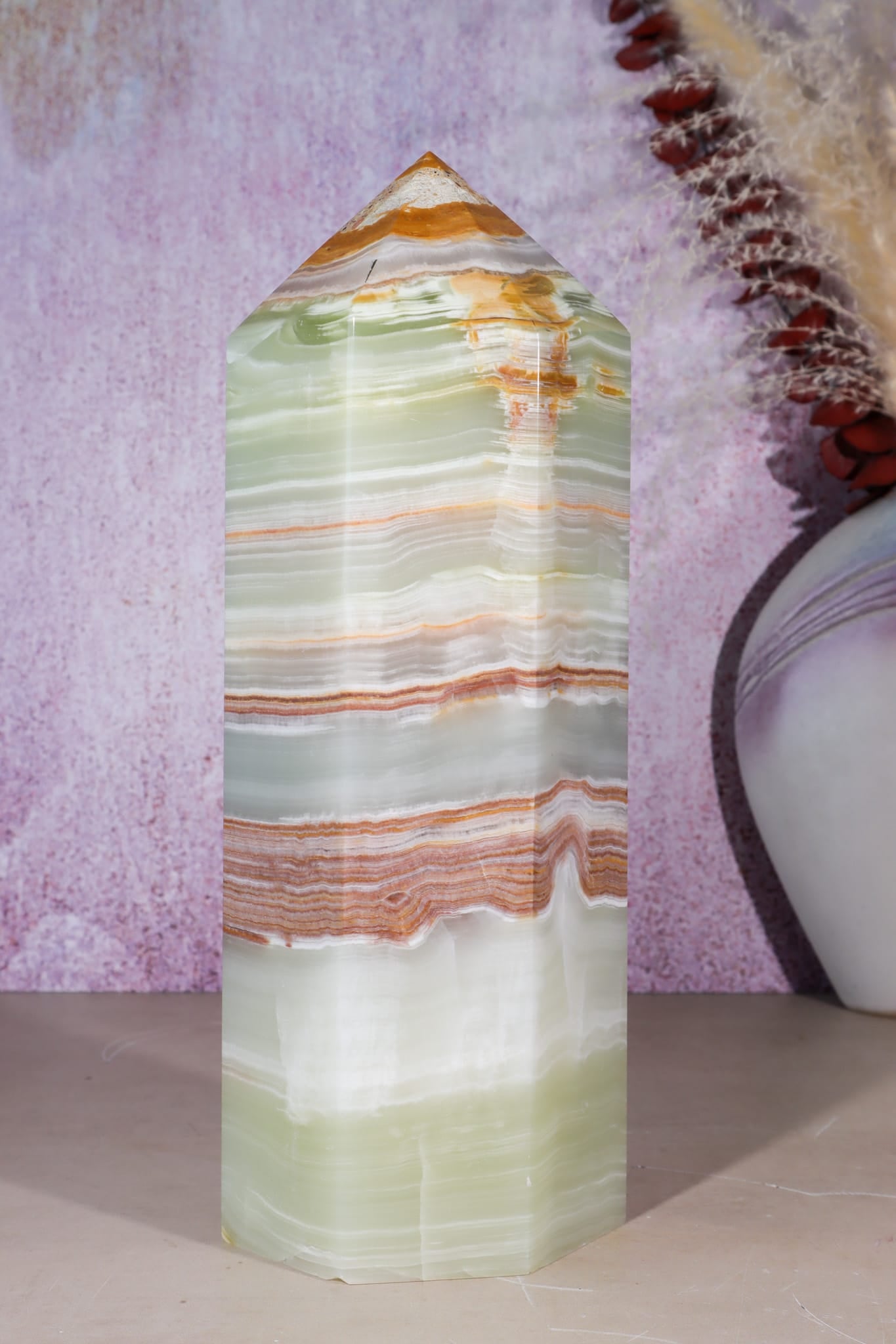 Green Onyx Tower | 3.24kg | India Towers Tali & Loz Crystals