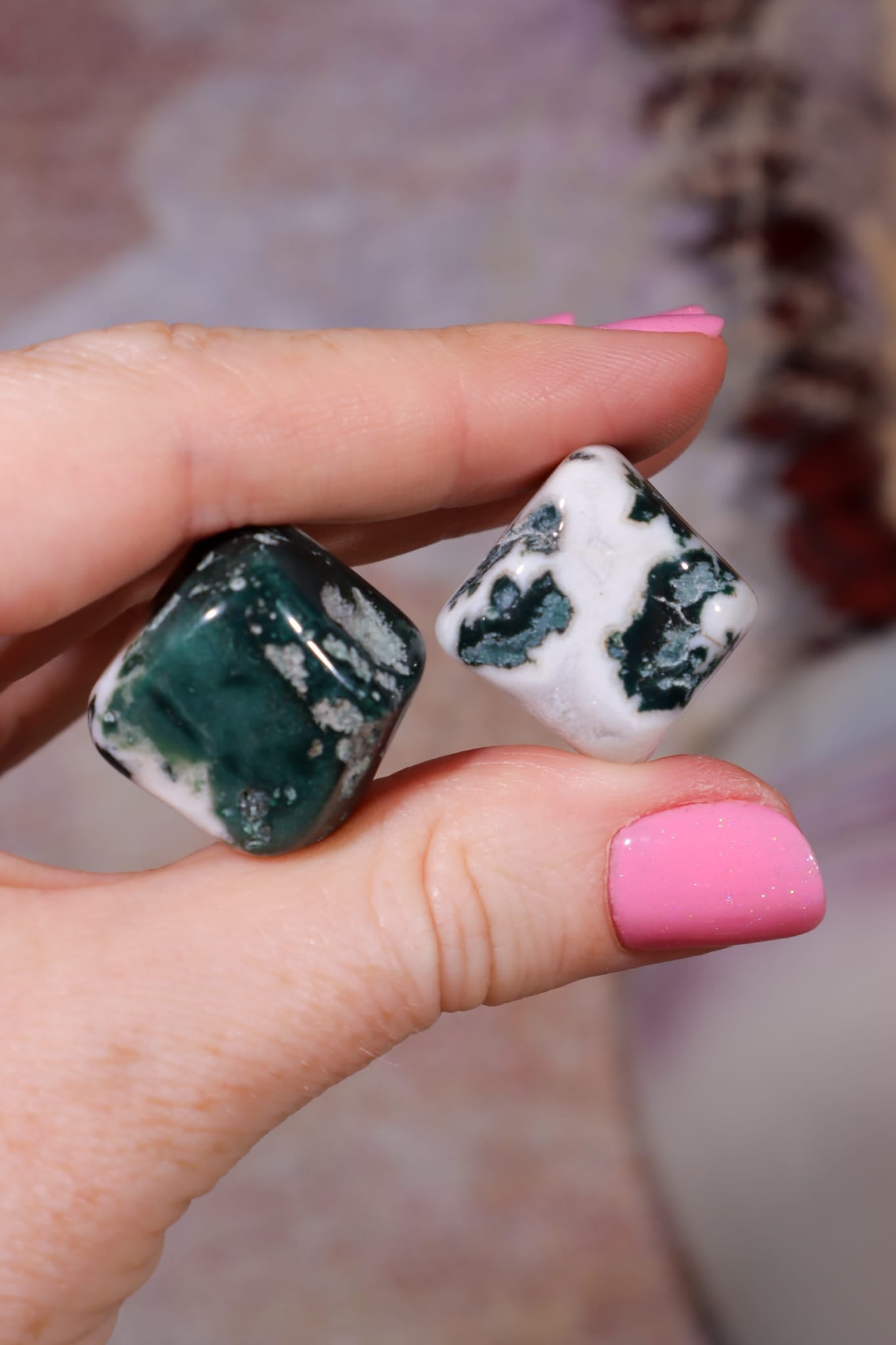 Green Sardonyx Tumblestones | 15-25mm | India Tumblestones Tali & Loz Crystals