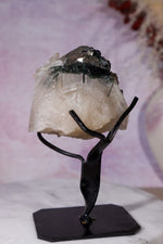 Green Tourmaline in Citrine on Stand 112cm, Brazil Specimen Tali & Loz Crystals