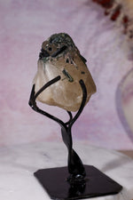 Green Tourmaline in Citrine on Stand 112cm, Brazil Specimen Tali & Loz Crystals