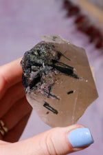 Green Tourmaline in Citrine on Stand 112cm, Brazil Specimen Tali & Loz Crystals