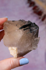 Green Tourmaline in Citrine on Stand 112cm, Brazil Specimen Tali & Loz Crystals