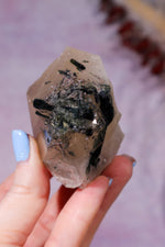 Green Tourmaline in Citrine on Stand 112cm, Brazil Specimen Tali & Loz Crystals