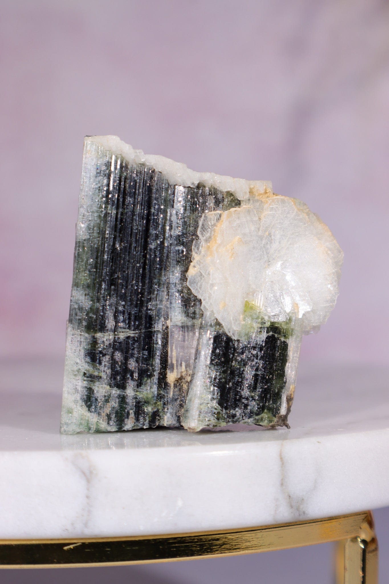 Green Tourmaline With Cleavelandite 4cm, Pakistan Minerals Tali & Loz Crystals