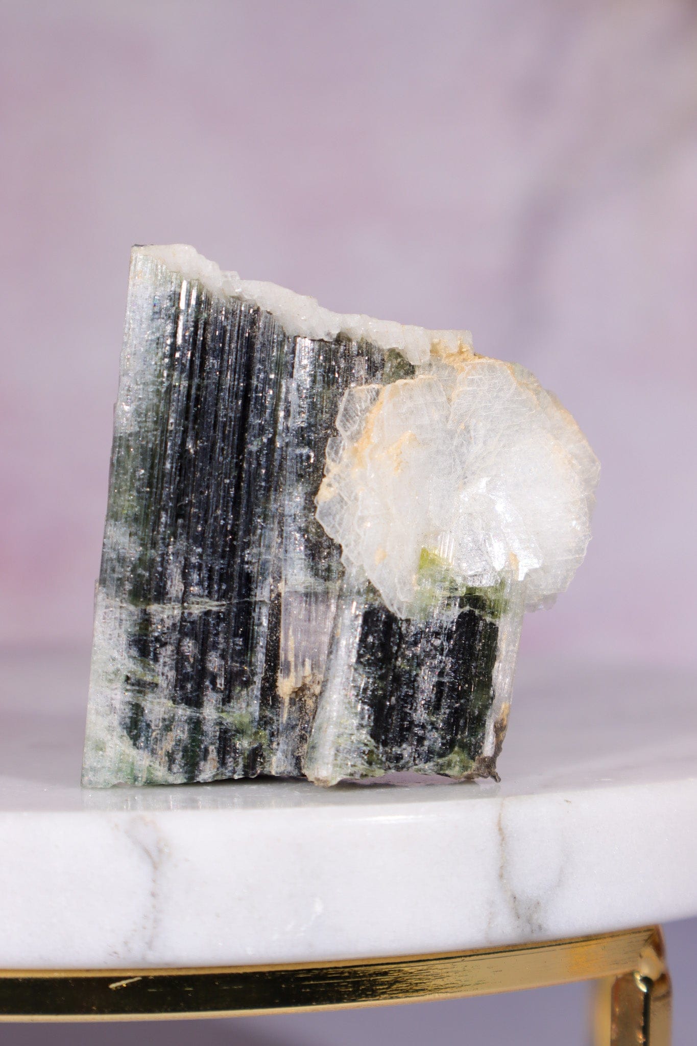 Green Tourmaline With Cleavelandite 4cm, Pakistan Minerals Tali & Loz Crystals