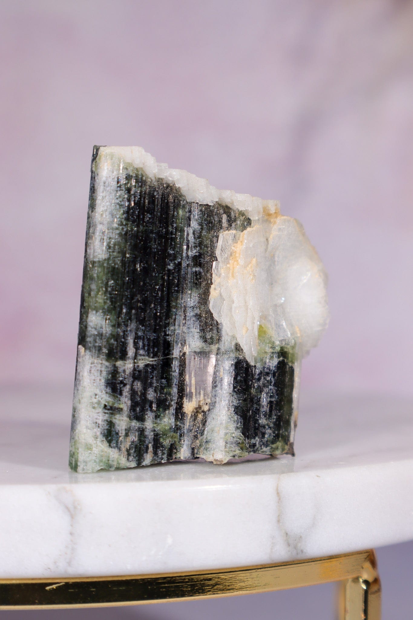 Green Tourmaline With Cleavelandite 4cm, Pakistan Minerals Tali & Loz Crystals
