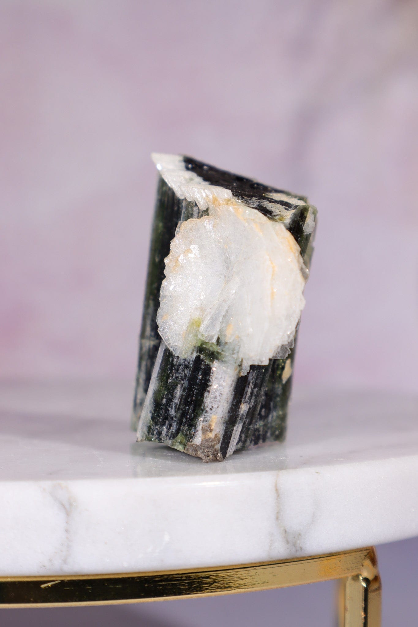 Green Tourmaline With Cleavelandite 4cm, Pakistan Minerals Tali & Loz Crystals