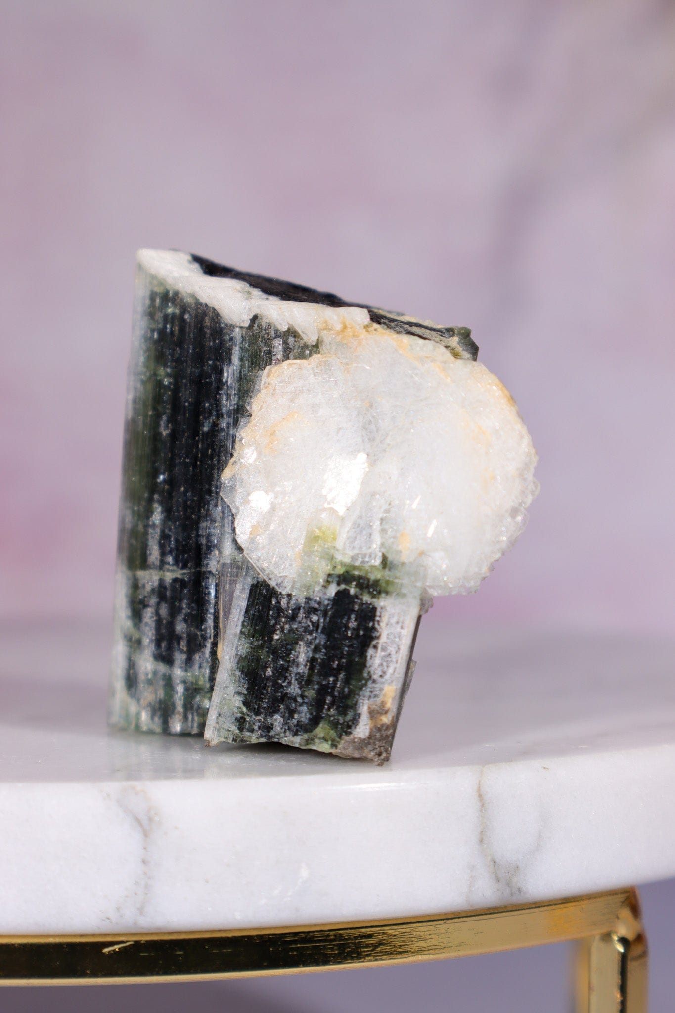 Green Tourmaline With Cleavelandite 4cm, Pakistan Minerals Tali & Loz Crystals