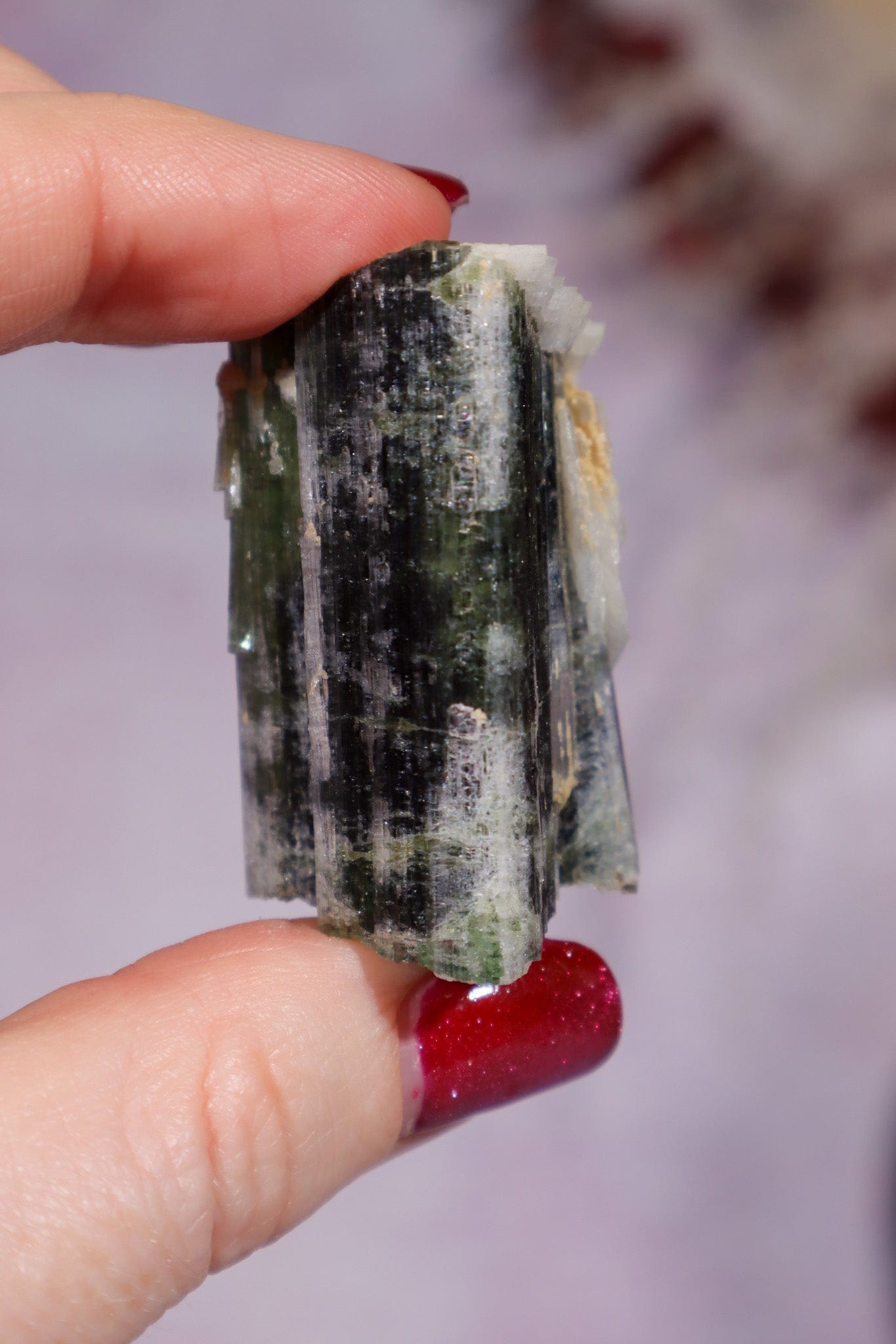 Green Tourmaline With Cleavelandite 4cm, Pakistan Minerals Tali & Loz Crystals