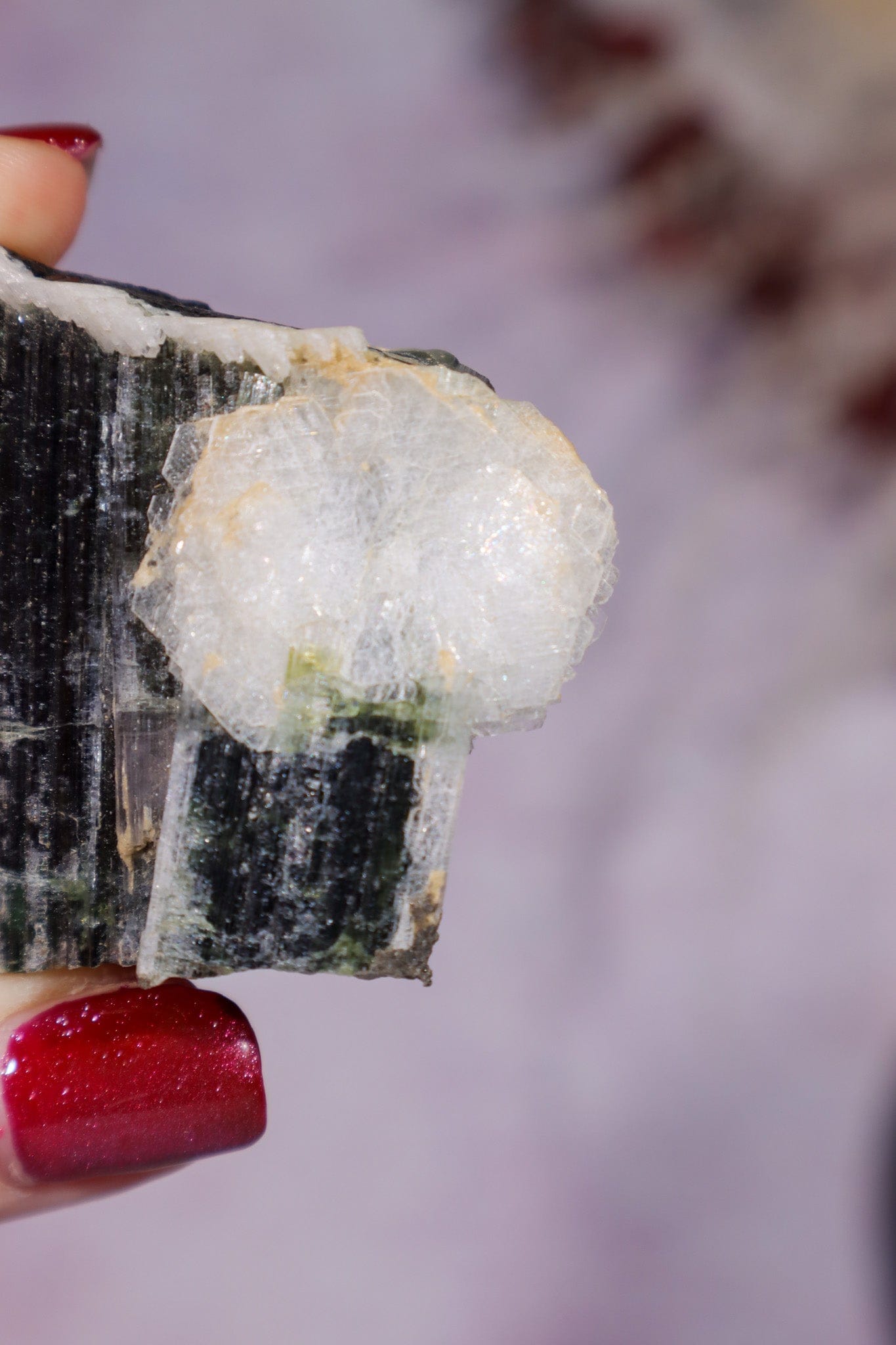 Green Tourmaline With Cleavelandite 4cm, Pakistan Minerals Tali & Loz Crystals