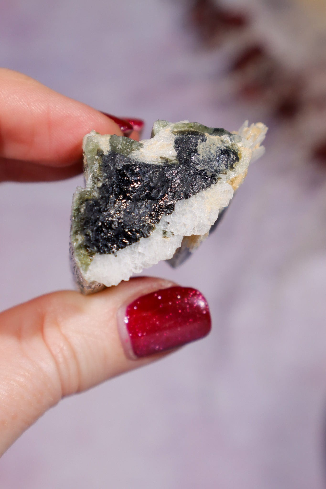 Green Tourmaline With Cleavelandite 4cm, Pakistan Minerals Tali & Loz Crystals