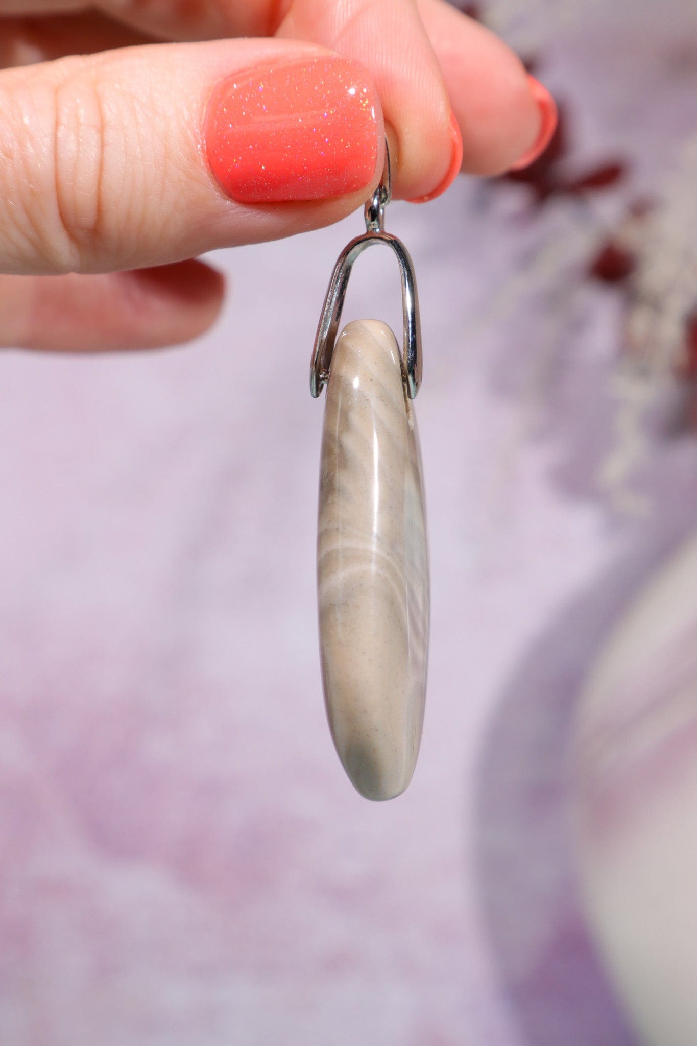 Grey Agate Pendant 4cm, Sold as Seen Pendants Tali & Loz Crystals