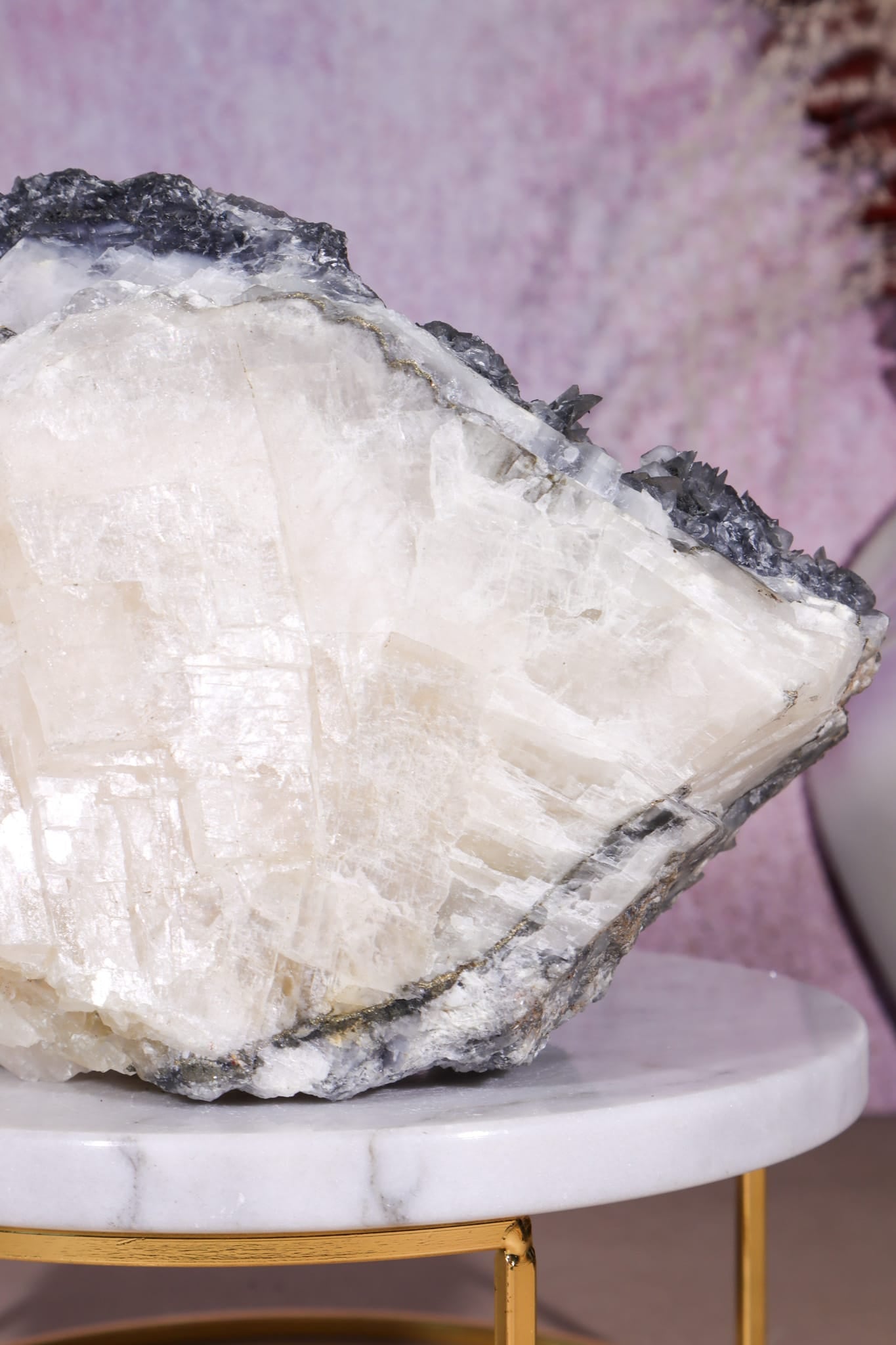 Grey & White Calcite with Stilbite | Display Specimen | 200mm | China Minerals Tali & Loz Crystals
