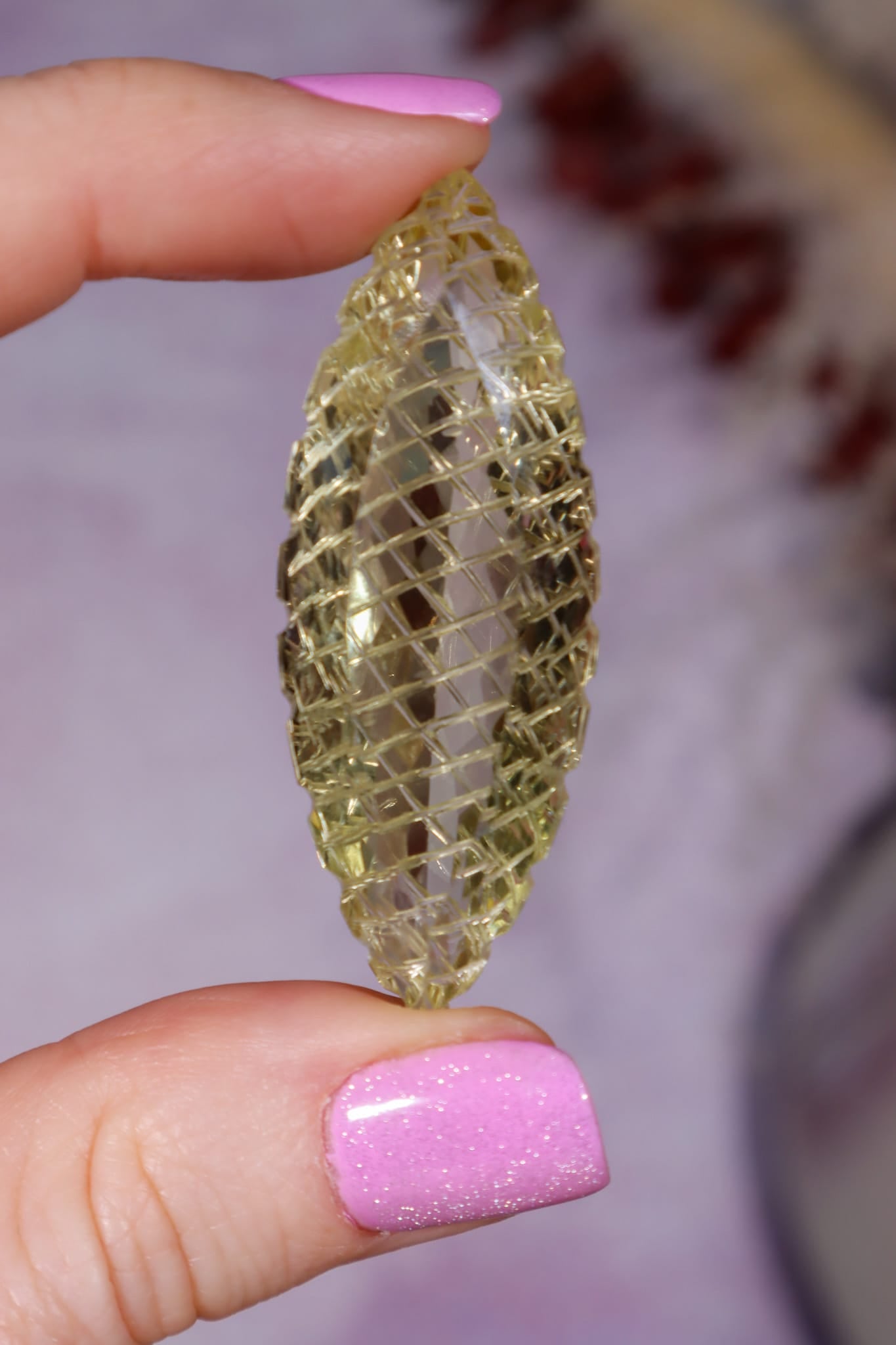 Hand Carved Citrine | 13.8g | India | Sold as Seen Carving Tali & Loz Crystals