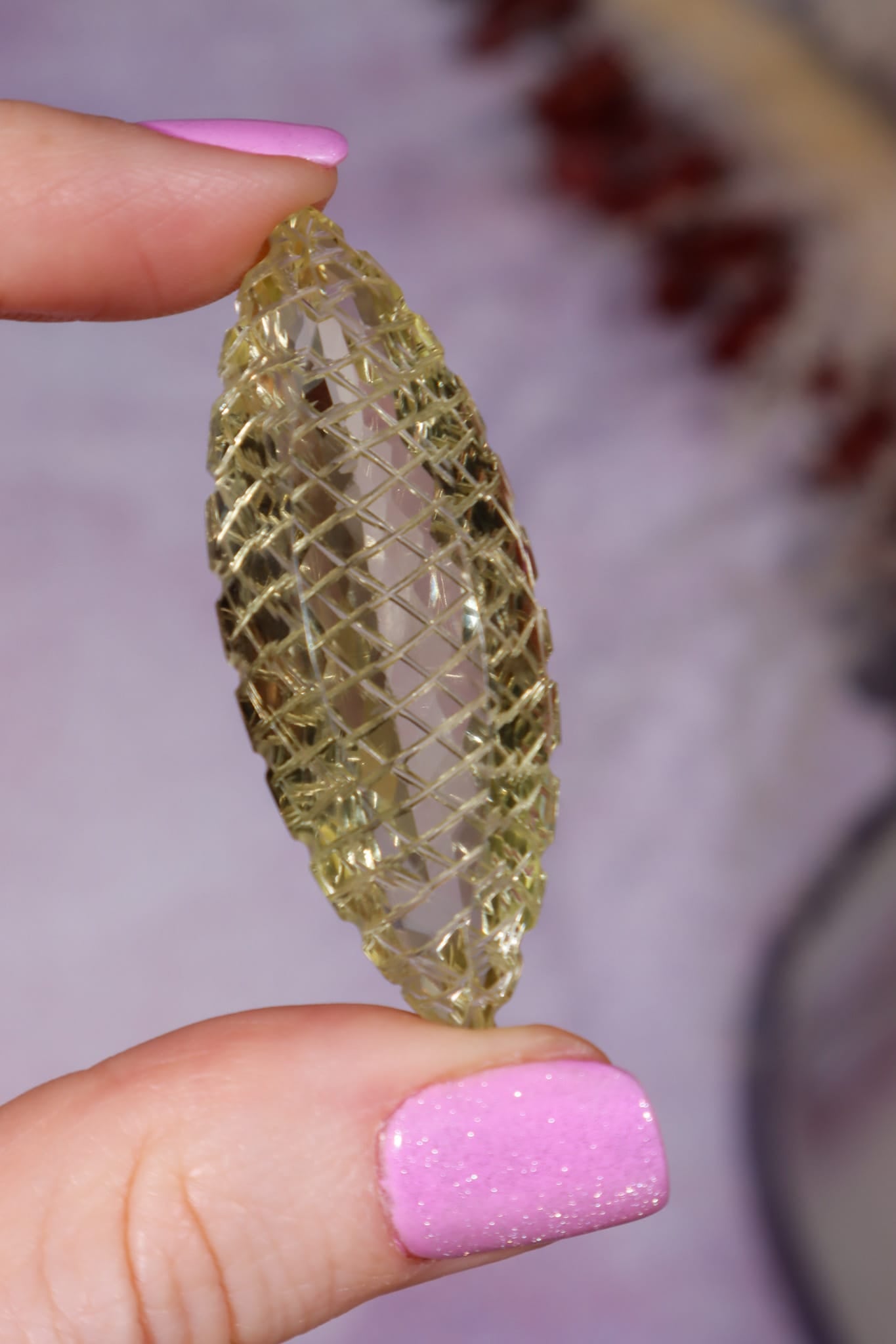 Hand Carved Citrine | 13.8g | India | Sold as Seen Carving Tali & Loz Crystals