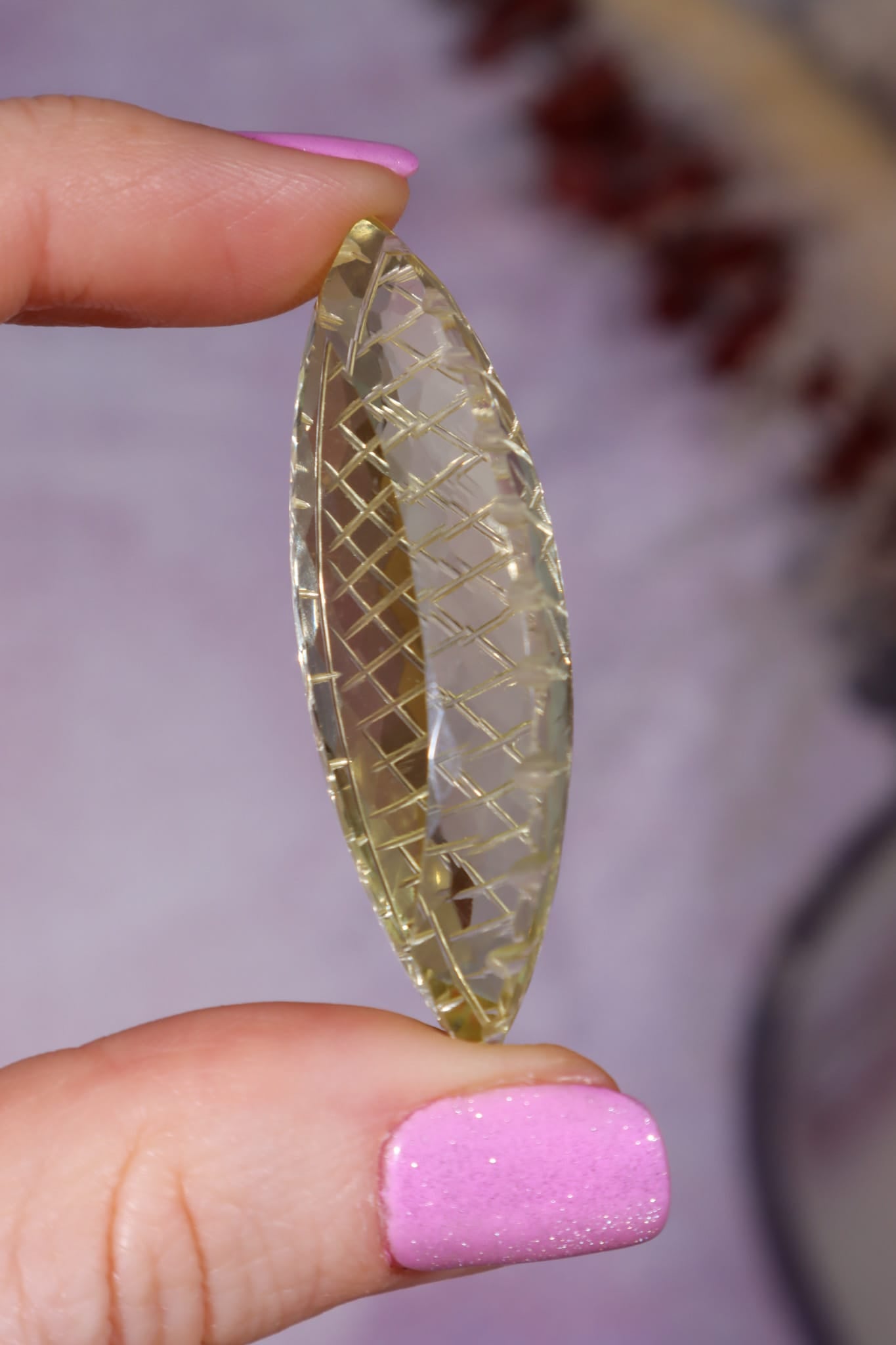 Hand Carved Citrine | 13.8g | India | Sold as Seen Carving Tali & Loz Crystals
