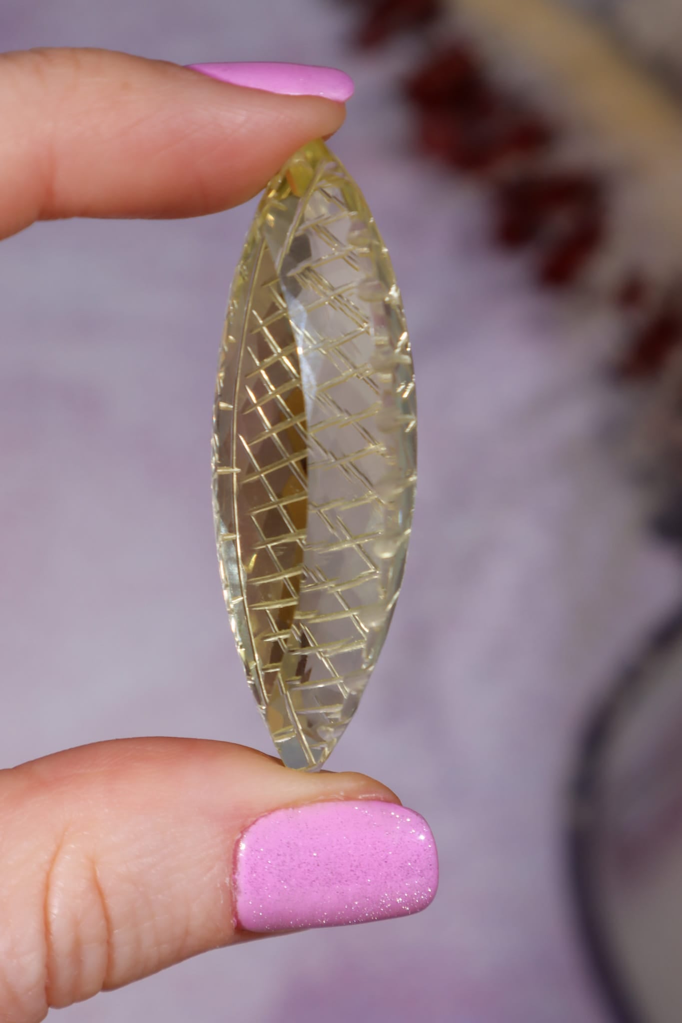 Hand Carved Citrine | 13.8g | India | Sold as Seen Carving Tali & Loz Crystals