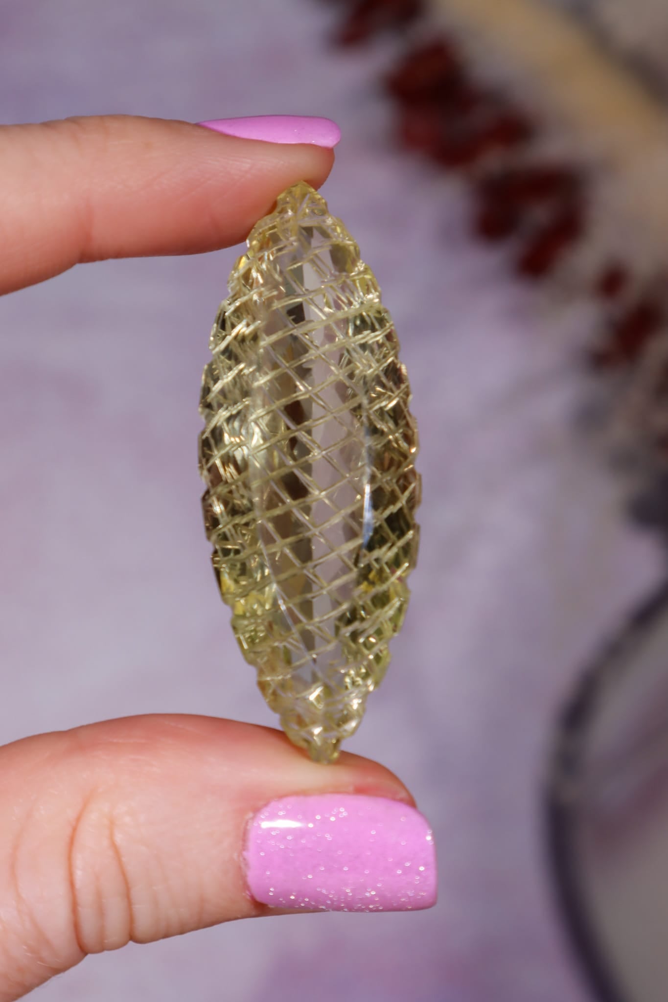 Hand Carved Citrine | 13.8g | India | Sold as Seen Carving Tali & Loz Crystals