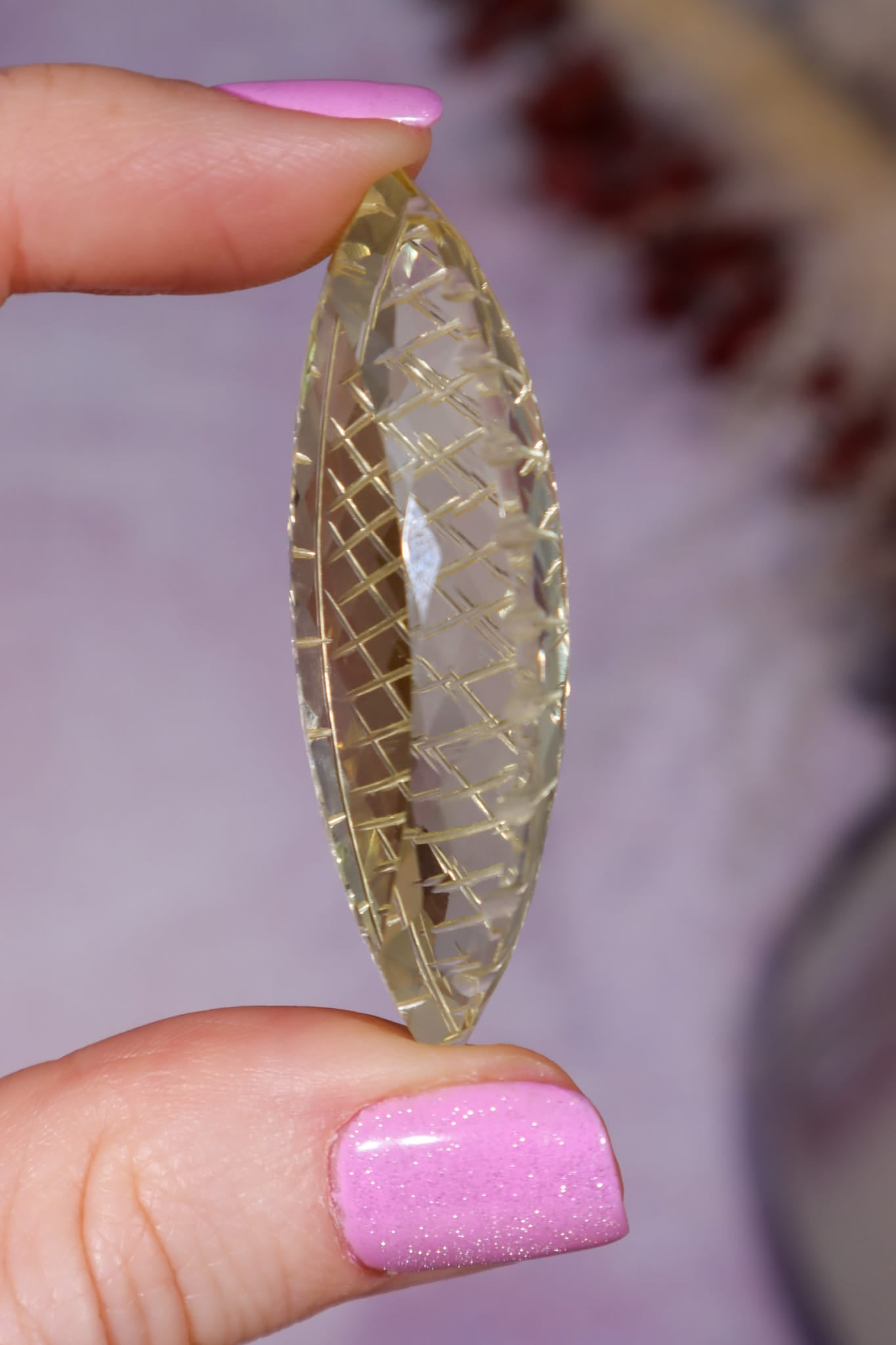 Hand Carved Citrine | 13.8g | India | Sold as Seen Carving Tali & Loz Crystals