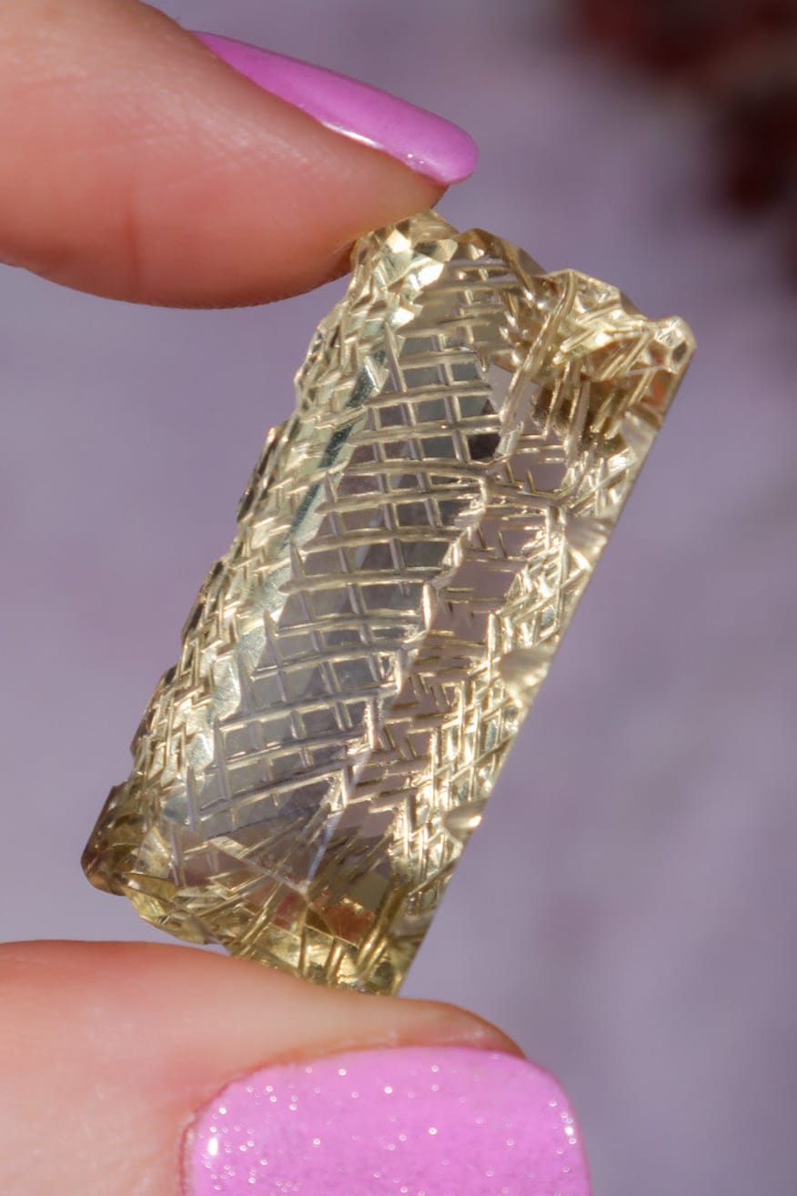 Hand Carved Citrine | 8.7g | India | Sold as Seen Carving Tali & Loz Crystals