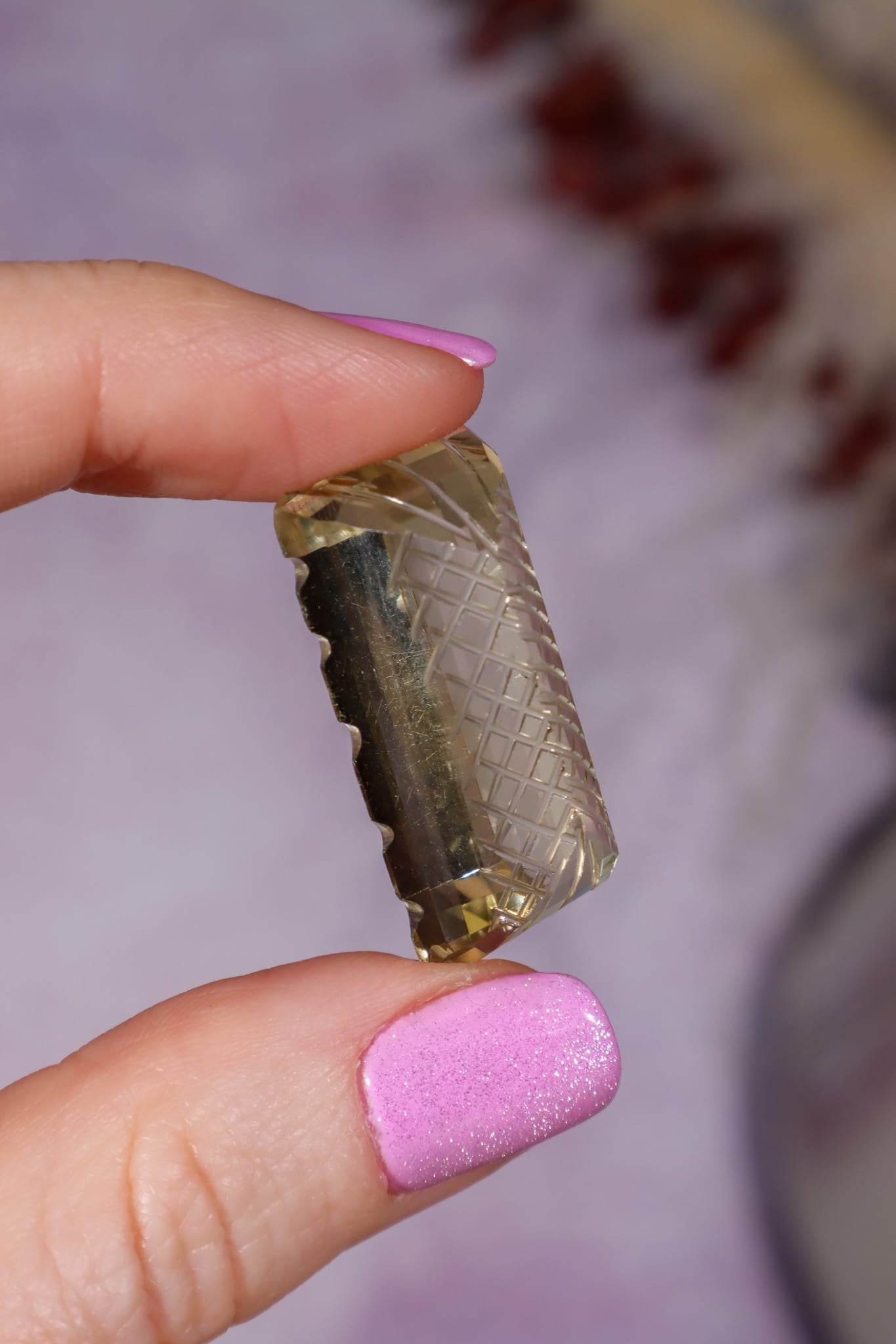 Hand Carved Citrine | 8.7g | India | Sold as Seen Carving Tali & Loz Crystals