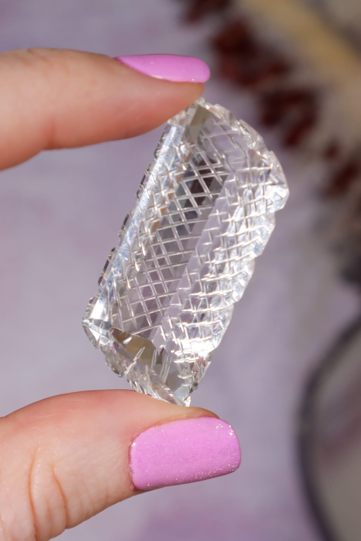 Hand Carved Clear Quartz | 13.6g | India Carving Tali & Loz Crystals