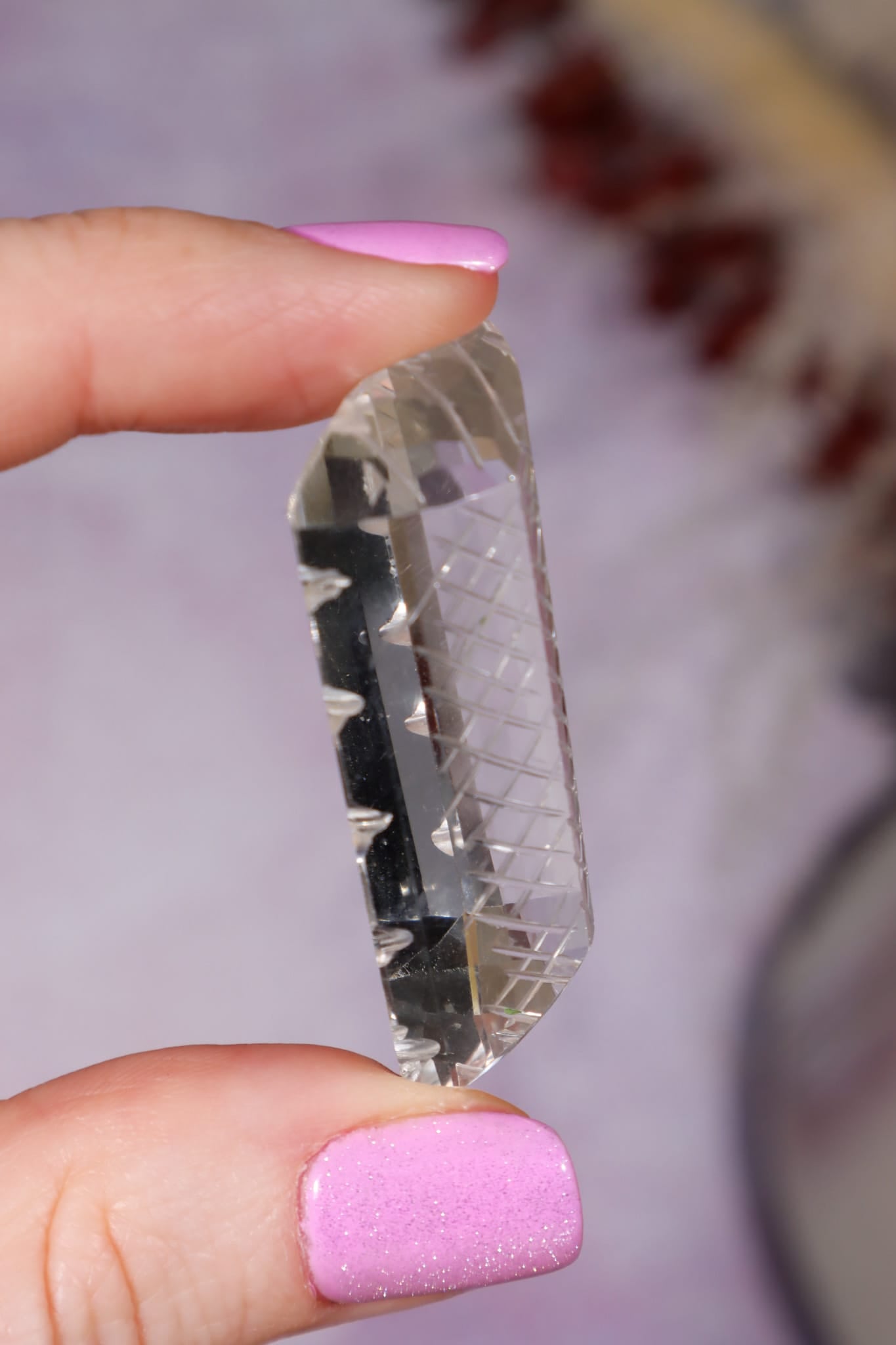 Hand Carved Clear Quartz | 13.6g | India Carving Tali & Loz Crystals