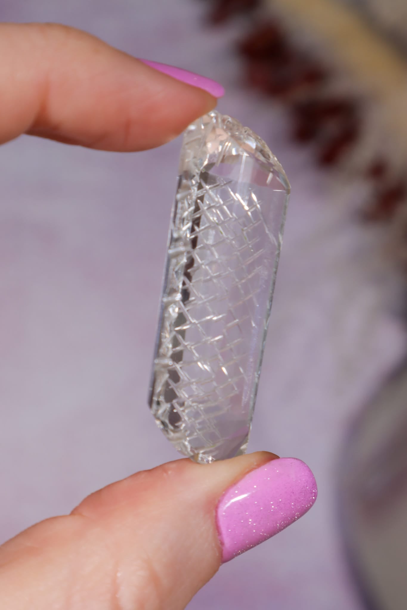 Hand Carved Clear Quartz | 13.6g | India Carving Tali & Loz Crystals