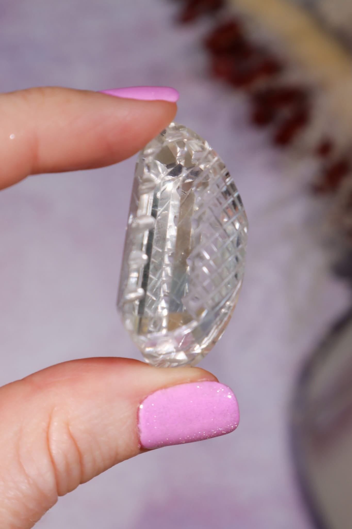 Hand Carved Clear Quartz | 20.5g | India Carving Tali & Loz Crystals