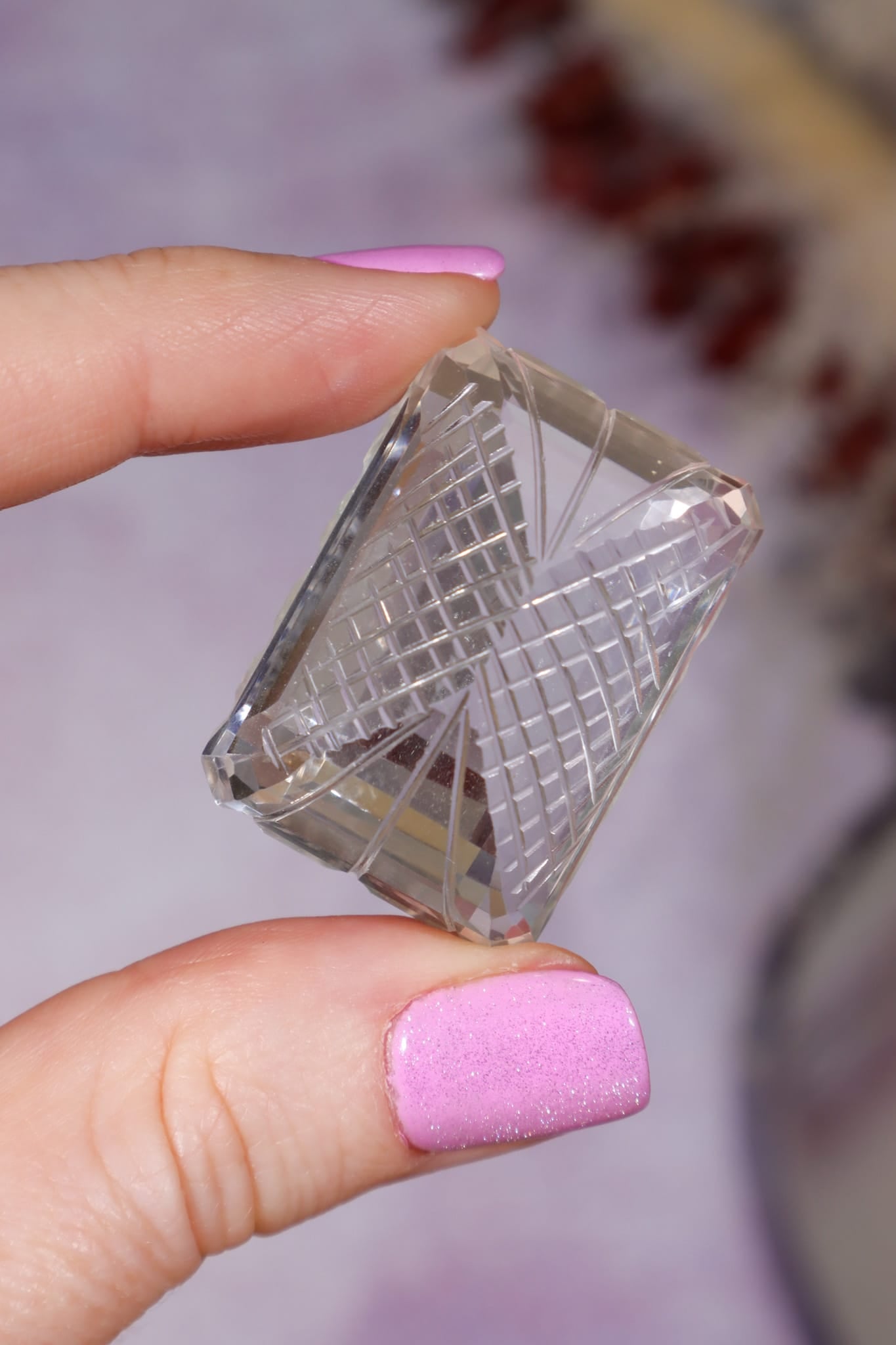 Hand Carved Clear Quartz | 20.5g | India Carving Tali & Loz Crystals