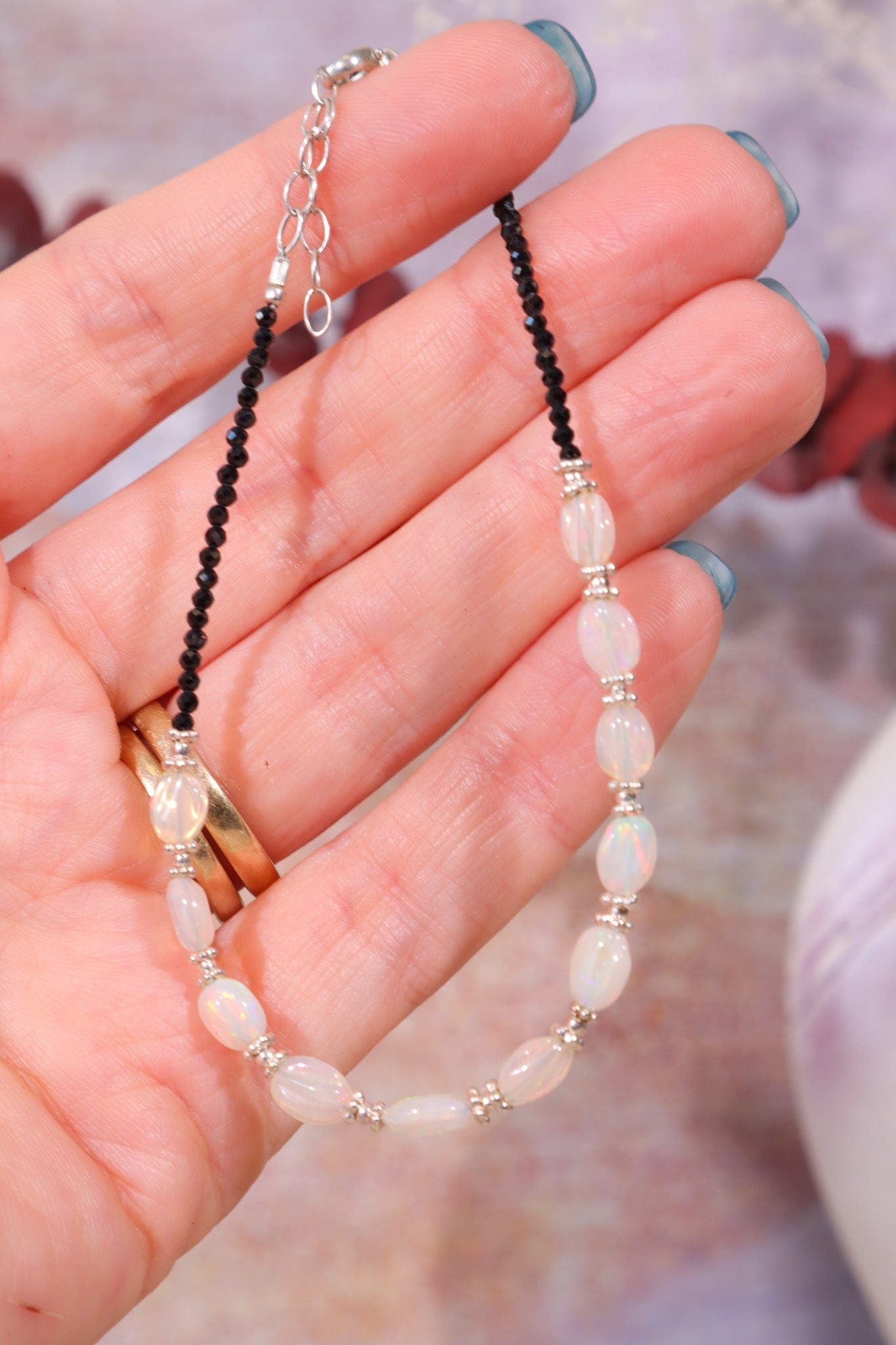 Hand Crafted Opal Bracelet with Spinel, Sold As Seen Jewellery Tali & Loz Crystals