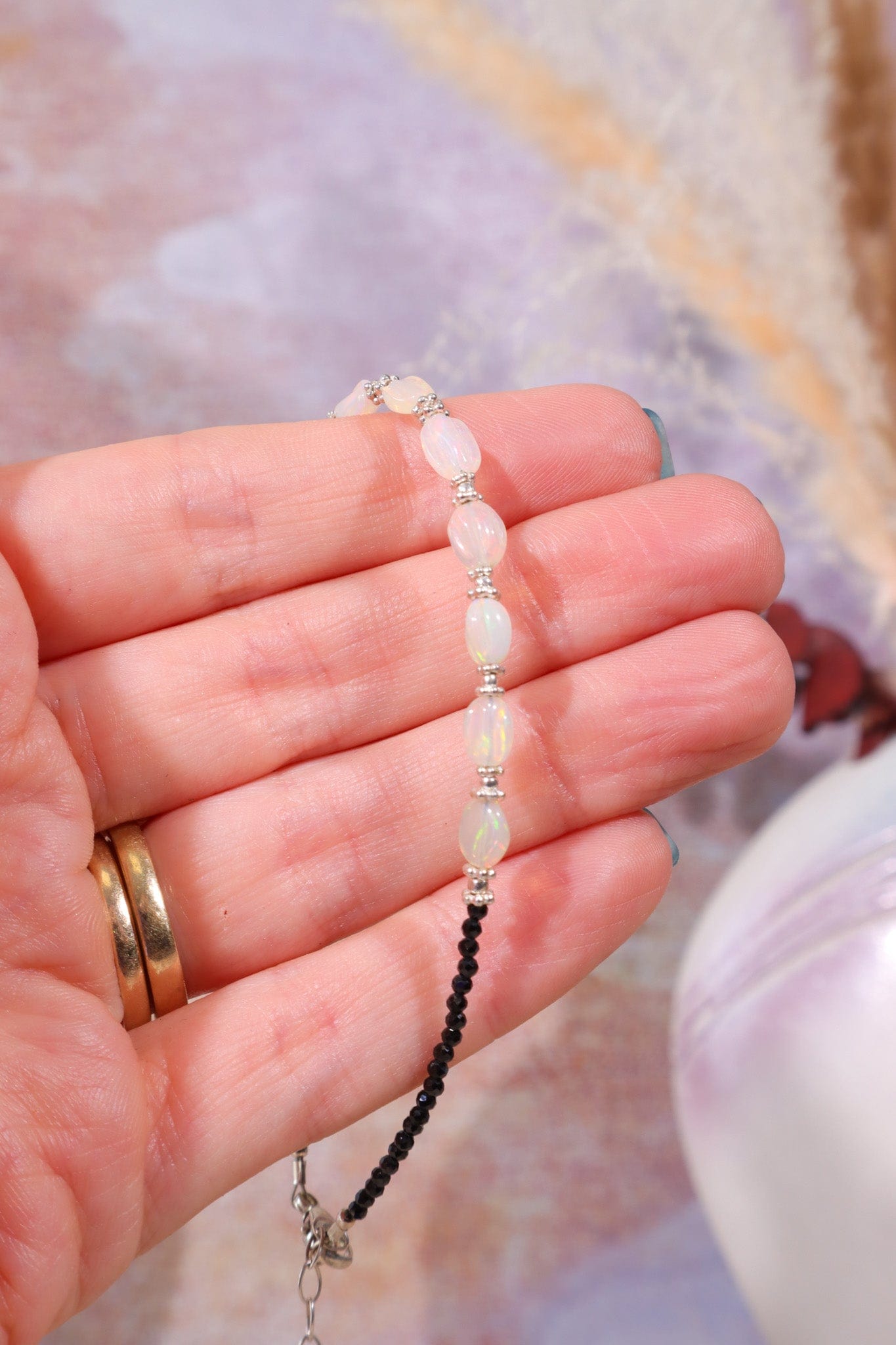 Hand Crafted Opal Bracelet with Spinel, Sold As Seen Jewellery Tali & Loz Crystals