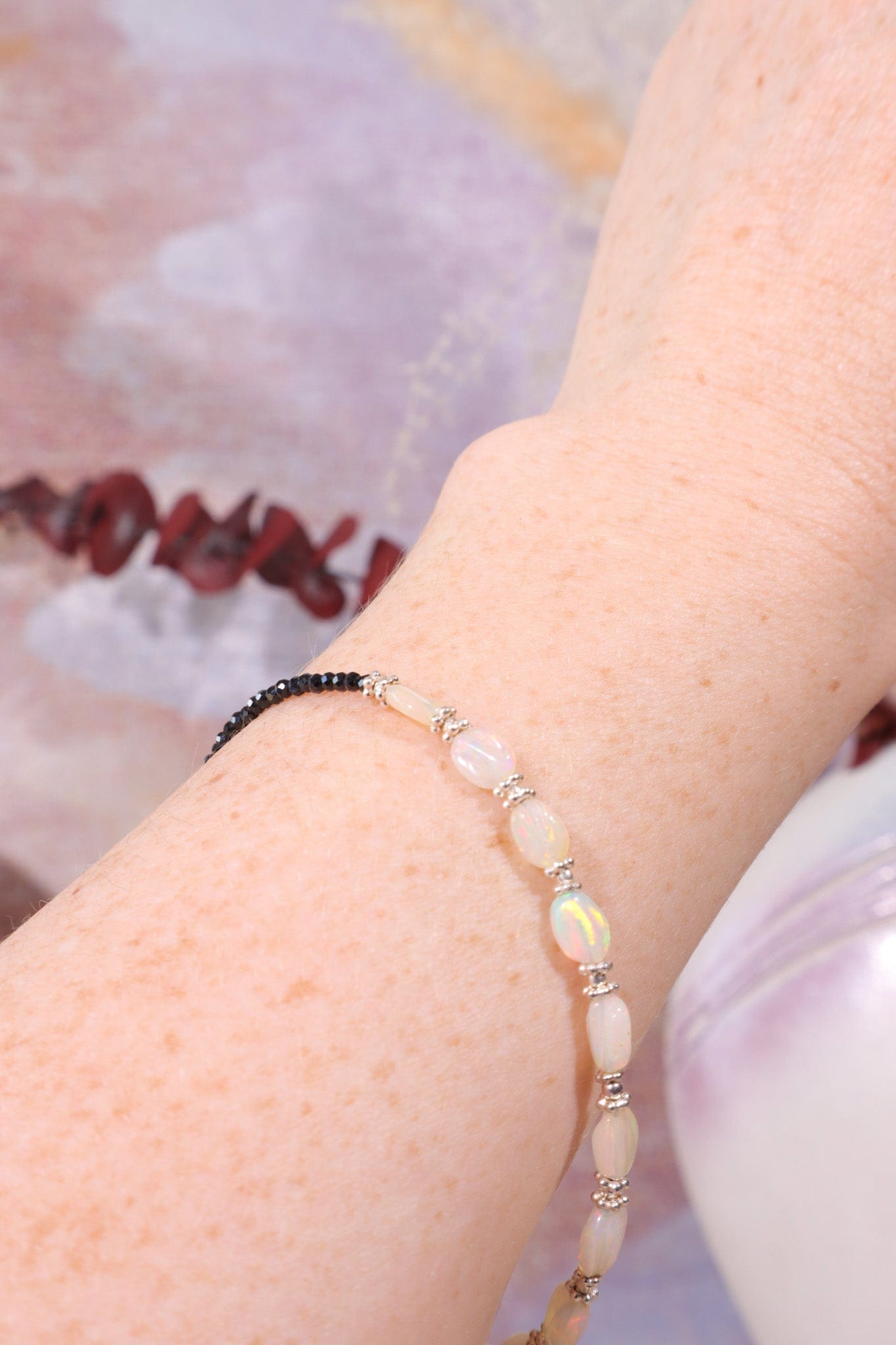 Hand Crafted Opal Bracelet with Spinel, Sold As Seen Jewellery Tali & Loz Crystals