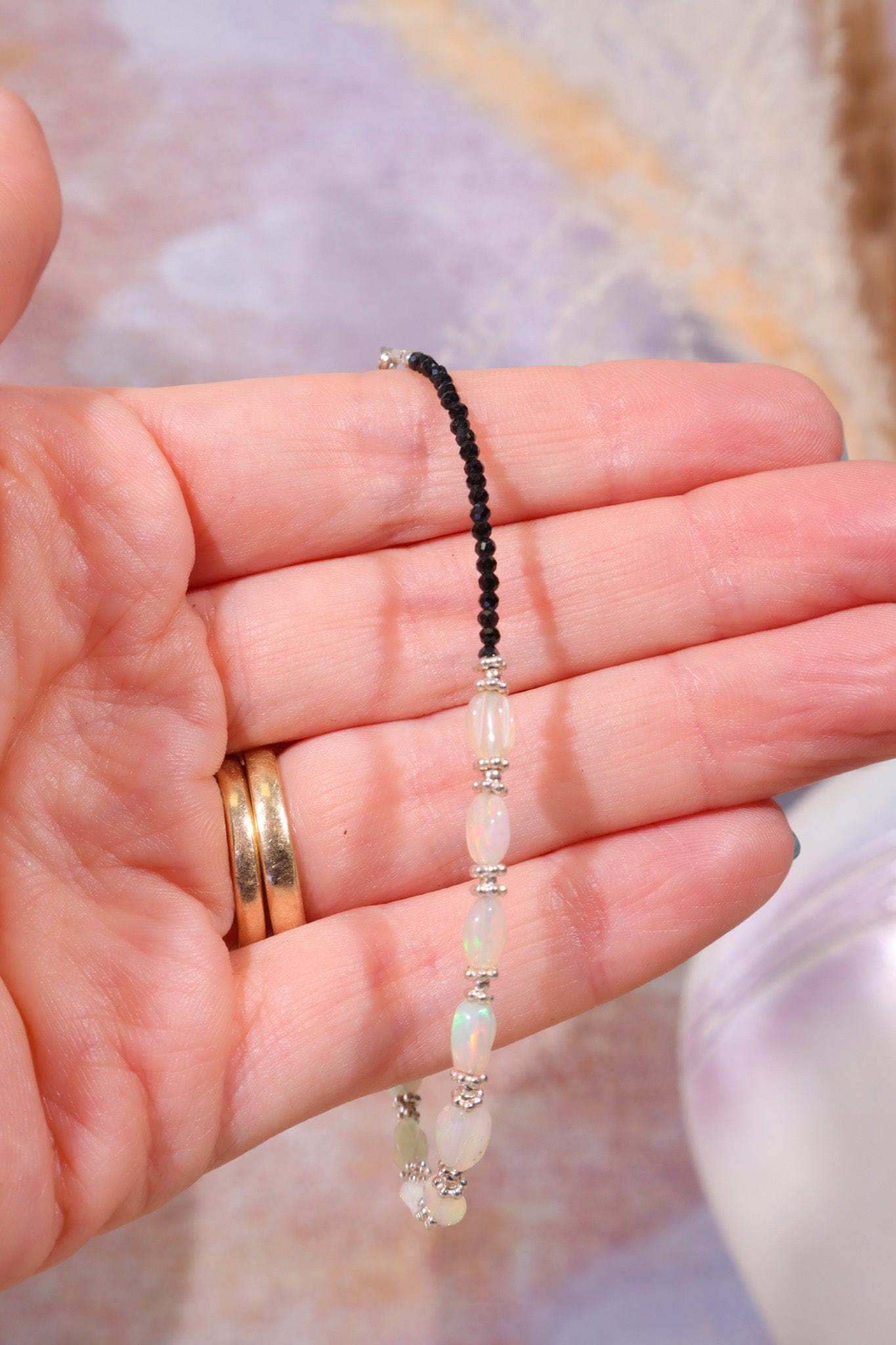 Hand Crafted Opal Bracelet with Spinel, Sold As Seen Jewellery Tali & Loz Crystals