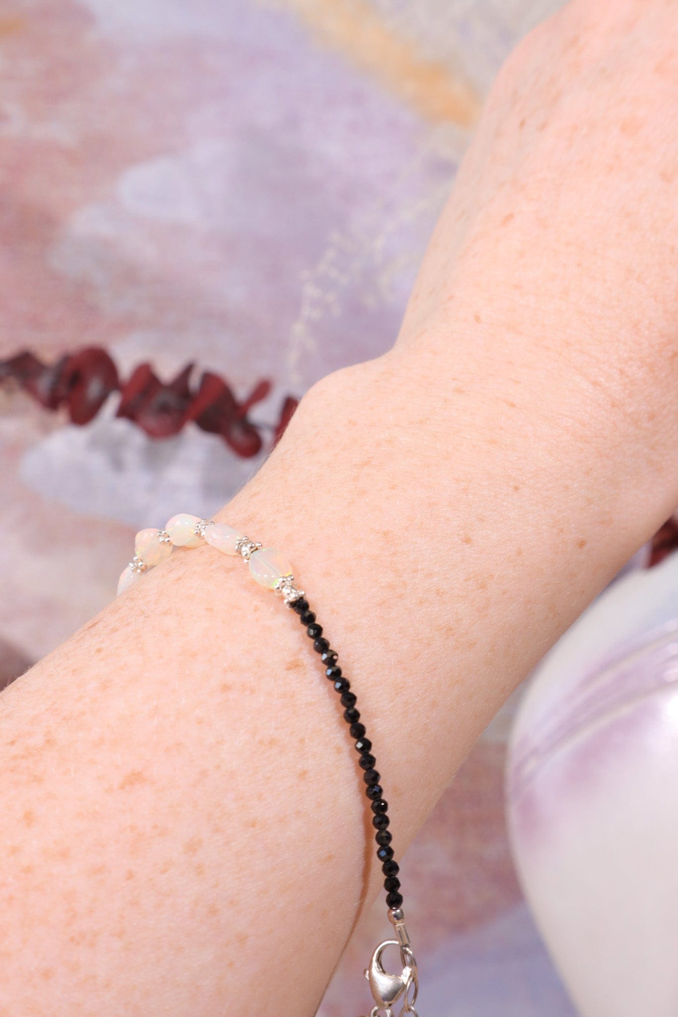 Hand Crafted Opal Bracelet with Spinel, Sold As Seen Jewellery Tali & Loz Crystals