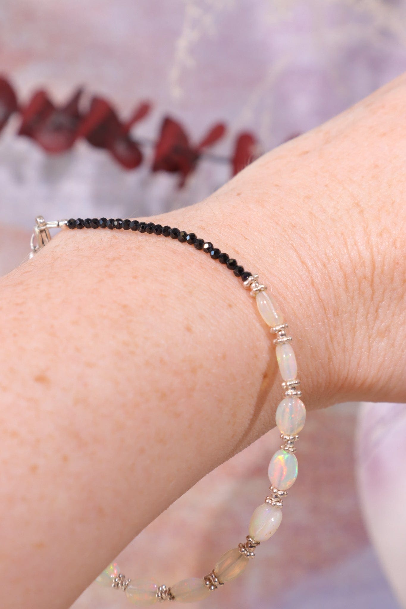 Hand Crafted Opal Bracelet with Spinel, Sold As Seen Jewellery Tali & Loz Crystals