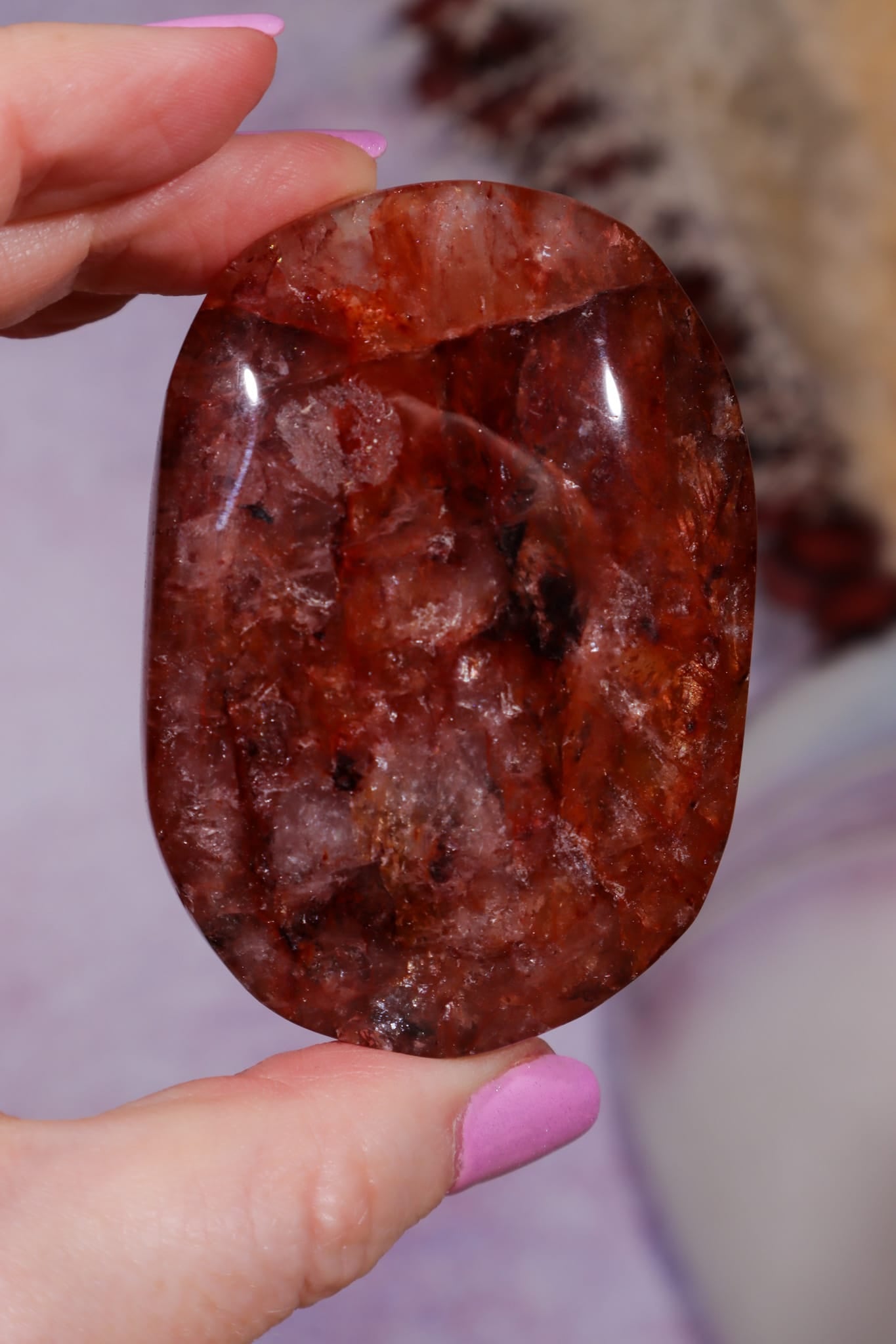 Hematoid Quartz Palmstone | 6.6cm | Madagascar Palm Stone Tali & Loz Crystals
