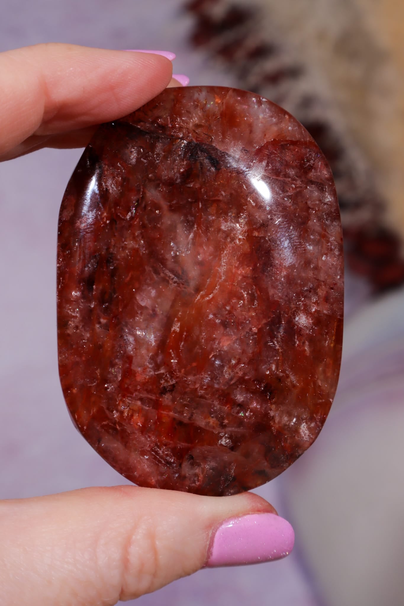 Hematoid Quartz Palmstone | 6.6cm | Madagascar Palm Stone Tali & Loz Crystals
