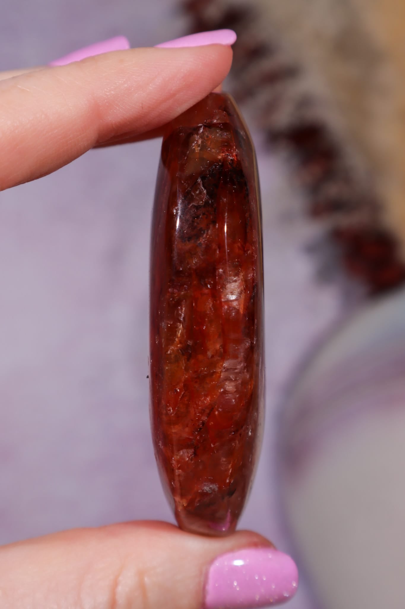 Hematoid Quartz Palmstone | 6.6cm | Madagascar Palm Stone Tali & Loz Crystals