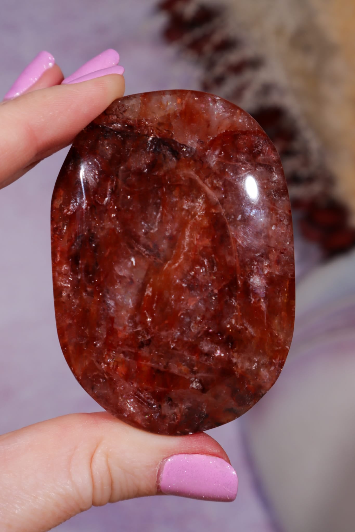 Hematoid Quartz Palmstone | 6.6cm | Madagascar Palm Stone Tali & Loz Crystals
