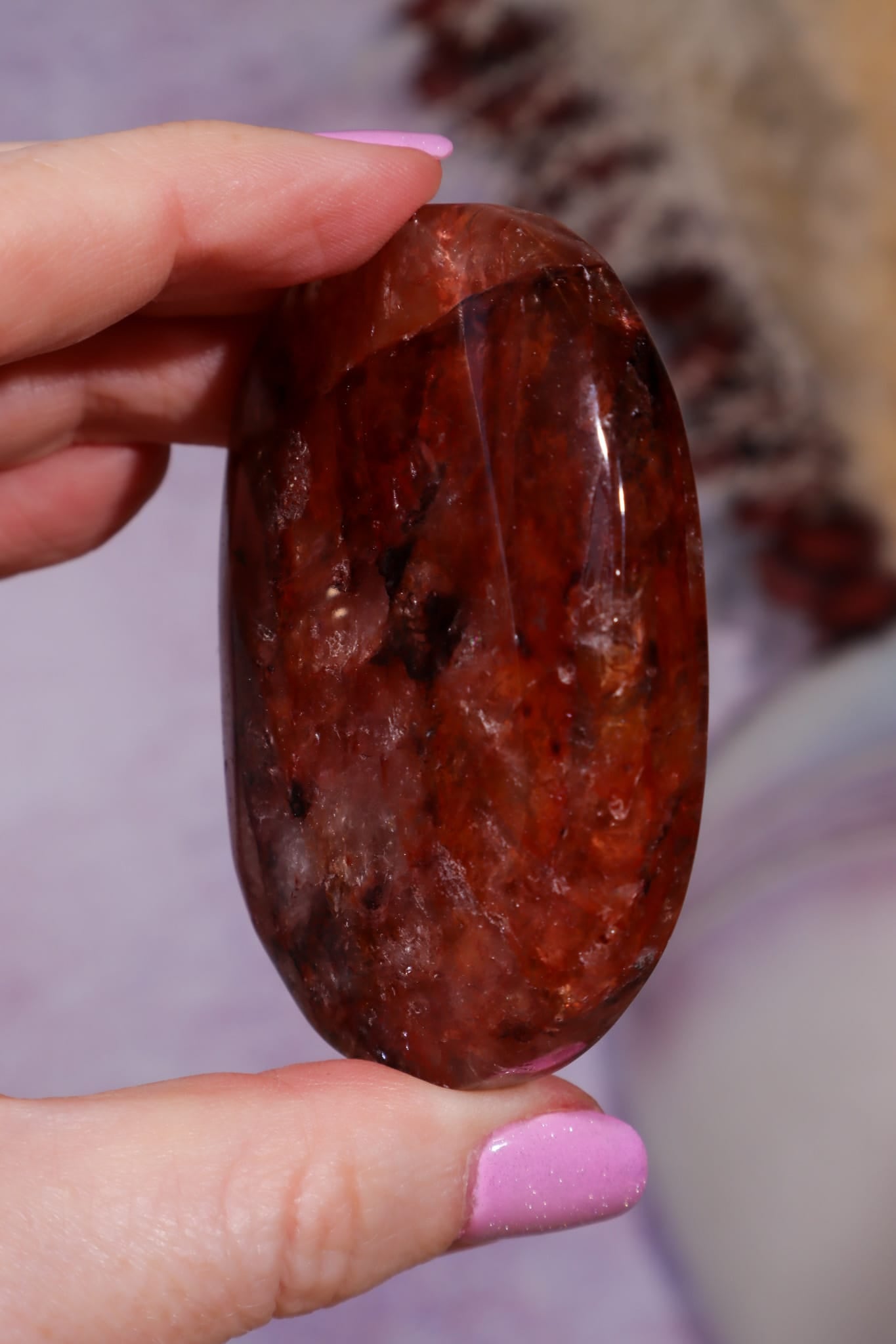 Hematoid Quartz Palmstone | 6.6cm | Madagascar Palm Stone Tali & Loz Crystals
